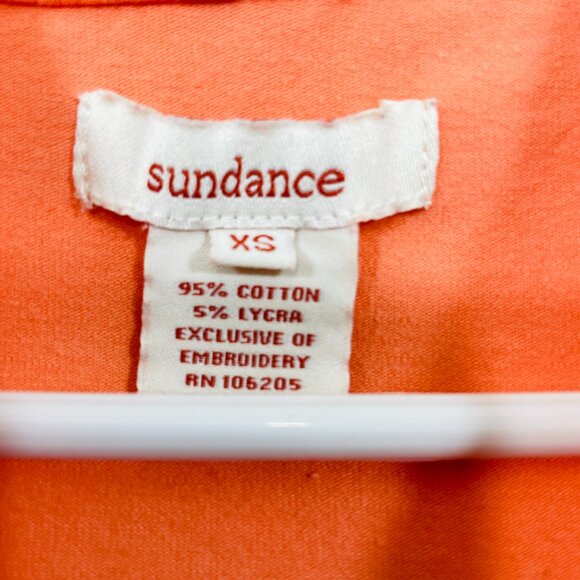Sundance Y2K Floral Embroidered Full Zip Sweatshirt XS Peach Orange 3/4 Sleeve - Picture 7 of 7